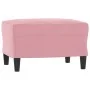 Sofá de 3 plazas con taburete de terciopelo rosa180 cm de , Sofás - Ref: Foro24-3201218, Precio: 373,16 €, Descuento: %
