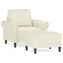 Sillón con taburete terciopelo crema 60 cm de , Sofás - Ref: Foro24-3201213, Precio: 217,85 €, Descuento: %