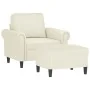 Sillón con taburete terciopelo crema 60 cm de , Sofás - Ref: Foro24-3201213, Precio: 217,85 €, Descuento: %