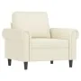 Sillón con taburete terciopelo crema 60 cm de , Sofás - Ref: Foro24-3201213, Precio: 217,85 €, Descuento: %