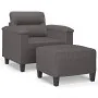 Sillón con taburete cuero sintético gris 60 cm by , Sofas - Ref: Foro24-3201239, Price: 204,03 €, Discount: %