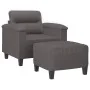 Sillón con taburete cuero sintético gris 60 cm by , Sofas - Ref: Foro24-3201239, Price: 204,03 €, Discount: %