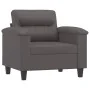 Sillón con taburete cuero sintético gris 60 cm by , Sofas - Ref: Foro24-3201239, Price: 204,03 €, Discount: %
