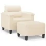 Sillón con taburete tela de microfibra beige 60 cm de , Sofás - Ref: Foro24-3201230, Precio: 207,72 €, Descuento: %