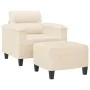 Sillón con taburete tela de microfibra beige 60 cm de , Sofás - Ref: Foro24-3201230, Precio: 207,72 €, Descuento: %