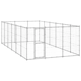 Perrera de exterior de acero galvanizado 21,78 m² de , Casetas y cercados para perros - Ref: Foro24-3082328, Precio: 638,24 €...