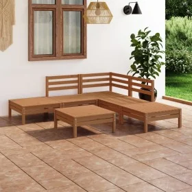 Juego muebles de jardín 6 pzas madera maciza pino marrón miel de , Conjuntos de jardín - Ref: Foro24-3082645, Precio: 297,16 ...