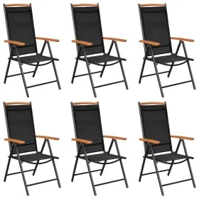 Sillas de jardín plegables 6 unidades textilene negro de , Sillas de jardín - Ref: Foro24-312187, Precio: 340,70 €, Descuento: %