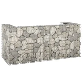Muro gaviones para contenedor basura galvanizado 254x100x110 cm de , Soportes para contenedores de residuos - Ref: Foro24-151...