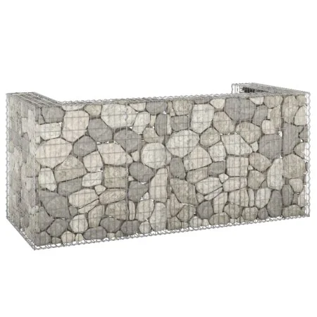 Muro gaviones para contenedor basura galvanizado 254x100x110 cm de , Soportes para contenedores de residuos - Ref: Foro24-151...