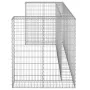 Muro gaviones para contenedor basura galvanizado 254x100x110 cm de , Soportes para contenedores de residuos - Ref: Foro24-151...