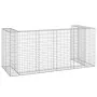 Muro gaviones para contenedor basura galvanizado 254x100x110 cm de , Soportes para contenedores de residuos - Ref: Foro24-151...