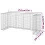 Muro gaviones para contenedor basura galvanizado 254x100x110 cm de , Soportes para contenedores de residuos - Ref: Foro24-151...