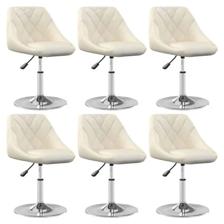 Silla de comedor giratoria 6 uds terciopelo crema de , Sillas de comedor - Ref: Foro24-3088768, Precio: 340,86 €, Descuento: %