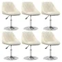 Silla de comedor giratoria 6 uds terciopelo crema de , Sillas de comedor - Ref: Foro24-3088768, Precio: 340,86 €, Descuento: %