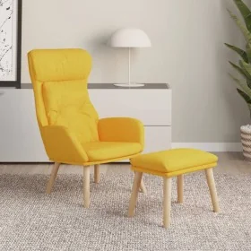 Sillón de relax con taburete tela amarillo mostaza de , Sillones - Ref: Foro24-3097757, Precio: 133,28 €, Descuento: %