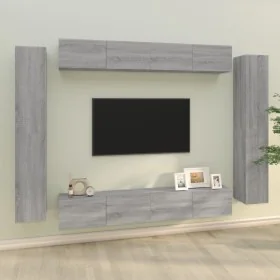 Set de muebles para TV 8 pzas madera contrachapada gris Sonoma de , Muebles TV - Ref: Foro24-3114300, Precio: 376,93 €, Descu...