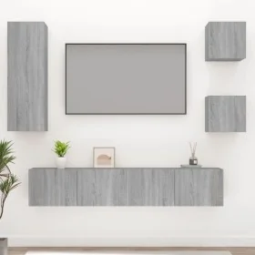 Set de muebles para TV 5 pzas madera contrachapada gris Sonoma de , Muebles TV - Ref: Foro24-3114444, Precio: 142,43 €, Descu...
