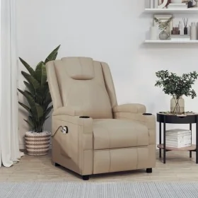 Sillón elevable cuero sintético color capuchino de , Sillones - Ref: Foro24-3124574, Precio: 347,79 €, Descuento: %