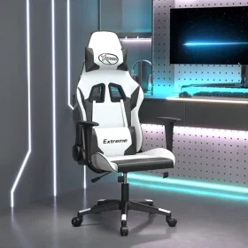 Silla gaming cuero sintético blanco y negro de , Sillones para videojuegos - Ref: Foro24-3143697, Precio: 116,37 €, Descuento: %