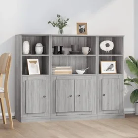 Aparador alto 3 piezas madera contrachapada gris Sonoma by , Sideboards - Ref: Foro24-3185309, Price: 205,91 €, Discount: %