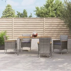 Set comedor de jardín 5 piezas con cojines ratán sintético gris de , Conjuntos de jardín - Ref: Foro24-3187366, Precio: 454,2...
