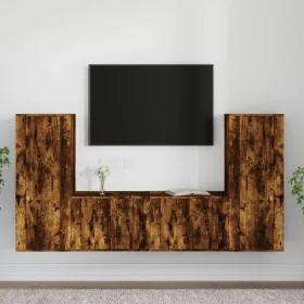 Set de muebles de TV 4 pzas madera contrachapada roble ahumado de , Muebles TV - Ref: Foro24-3188771, Precio: 175,73 €, Descu...