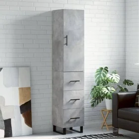 Aparador de madera contrachapada gris hormigón 34,5x34x180 cm de , Aparadores - Ref: Foro24-3198877, Precio: 118,63 €, Descue...