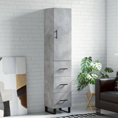 Aparador de madera contrachapada gris hormigón 34,5x34x180 cm by , Sideboards - Ref: Foro24-3198877, Price: 118,63 €, Discoun...