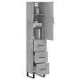 Aparador de madera contrachapada gris hormigón 34,5x34x180 cm by , Sideboards - Ref: Foro24-3198877, Price: 118,63 €, Discoun...