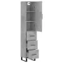 Aparador de madera contrachapada gris hormigón 34,5x34x180 cm by , Sideboards - Ref: Foro24-3198877, Price: 118,63 €, Discoun...