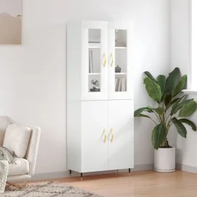 Aparador alto madera contrachapada blanco 69,5x34x180 cm by , Sideboards - Ref: Foro24-3198193, Price: 165,15 €, Discount: %
