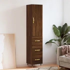 Aparador alto madera contrachapada roble marrón 34,5x34x180 cm by , Sideboards - Ref: Foro24-3198840, Price: 110,90 €, Discou...