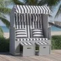 Silla Strandkorb con cojines ratán sintético madera azul blanco by , Loungers - Ref: Foro24-318660, Price: 295,37 €, Discount: %