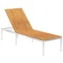 Tumbona con cojín madera maciza de acacia y acero inoxidable von , Liegen - Ref: Foro24-3061462, Preis: 240,67 €, Rabatt: %