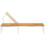 Tumbona con cojín madera maciza de acacia y acero inoxidable von , Liegen - Ref: Foro24-3061462, Preis: 240,67 €, Rabatt: %