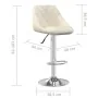 Taburete de cocina de terciopelo crema de , Taburetes de cocina - Ref: Foro24-335293, Precio: 90,59 €, Descuento: %