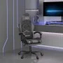 Silla gaming giratoria y reposapiés cuero sintético negro gris de , Sillones para videojuegos - Ref: Foro24-349607, Precio: 1...