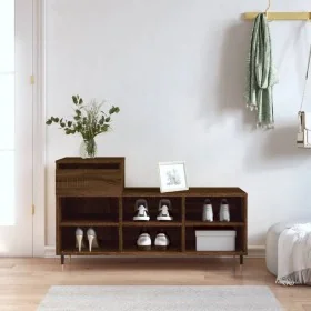 Mueble zapatero madera contrachapada roble marrón 102x36x60 cm de , Zapateros y organizadores de calzado - Ref: Foro24-831363...