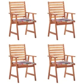 Sillas comedor de jardín y cojines 4 uds madera maciza acacia de , Sillas de jardín - Ref: Foro24-3078333, Precio: 302,95 €, ...