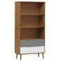 Librería MOLDE madera maciza de pino marrón 85x35x170,5 cm de , Librerías y estanterías - Ref: Foro24-350540, Precio: 113,05 ...