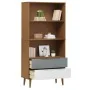 Librería MOLDE madera maciza de pino marrón 85x35x170,5 cm de , Librerías y estanterías - Ref: Foro24-350540, Precio: 113,05 ...