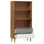 Librería MOLDE madera maciza de pino marrón 85x35x170,5 cm de , Librerías y estanterías - Ref: Foro24-350540, Precio: 113,05 ...