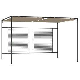 Cenador con techo retráctil gris taupe 3x4x2,3 m 180 g/m² de , Carpas y cenadores - Ref: Foro24-313624, Precio: 302,46 €, Des...