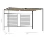 Cenador con techo retráctil gris taupe 3x4x2,3 m 180 g/m² de , Carpas y cenadores - Ref: Foro24-313624, Precio: 302,46 €, Des...