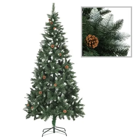 Árbol de Navidad artificial con piñas y brillo blanco 210 cm de , Arboles de navidad - Ref: Foro24-284319, Precio: 113,90 €, ...