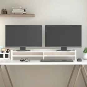 Soporte para monitor madera maciza de pino blanco 100x24x16 cm de , Bases y elevadores para ordenadores - Ref: Foro24-813990,...