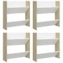 Zapateros de pared 4uds contrachapada blanco y roble 60x18x60cm de , Zapateros y organizadores de calzado - Ref: Foro24-80673...