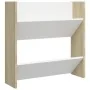 Zapateros de pared 4uds contrachapada blanco y roble 60x18x60cm de , Zapateros y organizadores de calzado - Ref: Foro24-80673...