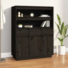 Aparador alto de madera maciza de pino negro 89x40x116,5 cm von , Sideboards - Ref: Foro24-818219, Preis: 212,90 €, Rabatt: %